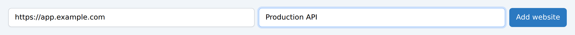 The PingPing Add website form with the URL and an alias filled in, ready to submit